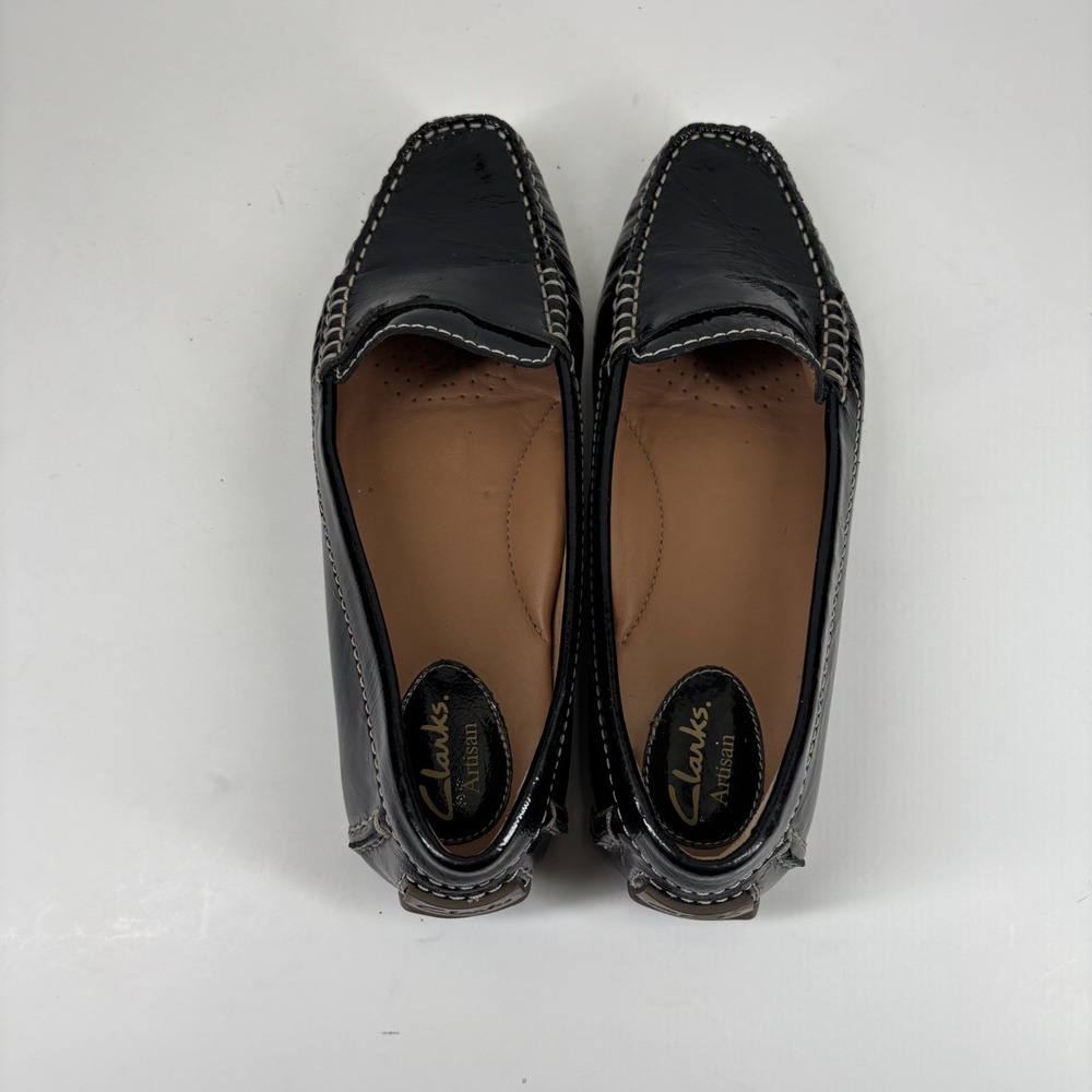 Clarks Dunbar Granby Women's US 8M Black Patent Leather Slip-On Loafers 66618 - Picture 7 of 16